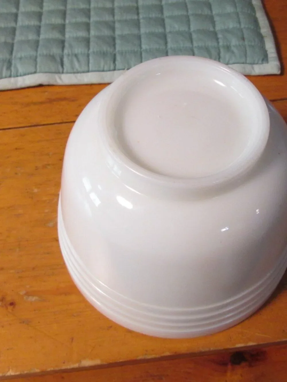 Milk Glass beehive batter bowl with spout